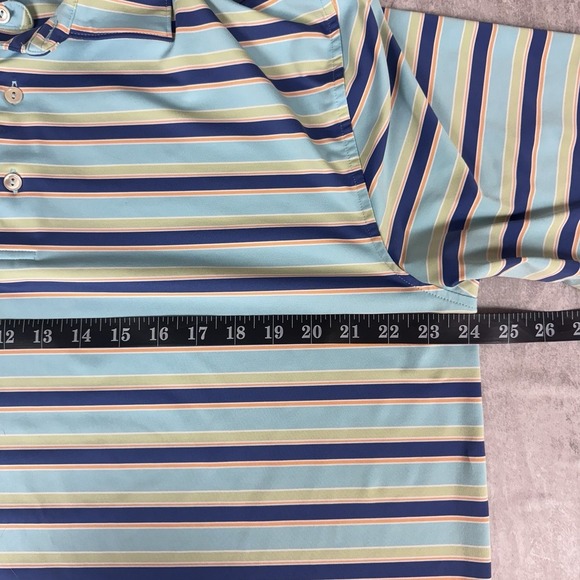 PETER MILLAR Summer Comfort Striped Multi Golf Outdoor Athleisure Polo Men's L - Picture 9 of 10